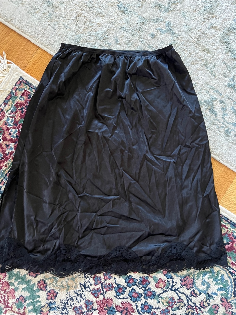 Black Lace Hem Half Slip